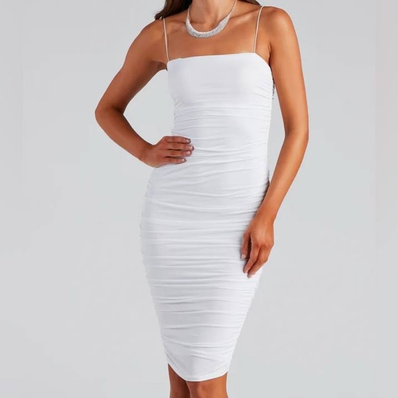 Windsor | Dresses | Windsor Ruched Midi Dress | Poshmark
